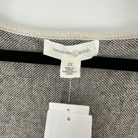 Treasure & Bond Floral Square Neck Sweater Shirt Short Sleeve New Womens 2XL - Picture 7 of 8